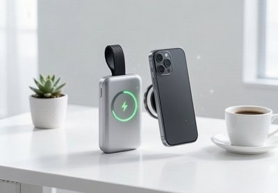 无线充电宝在桌面场景为手机无线补电